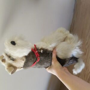 Schnauzer dog décor figurine with soft fur